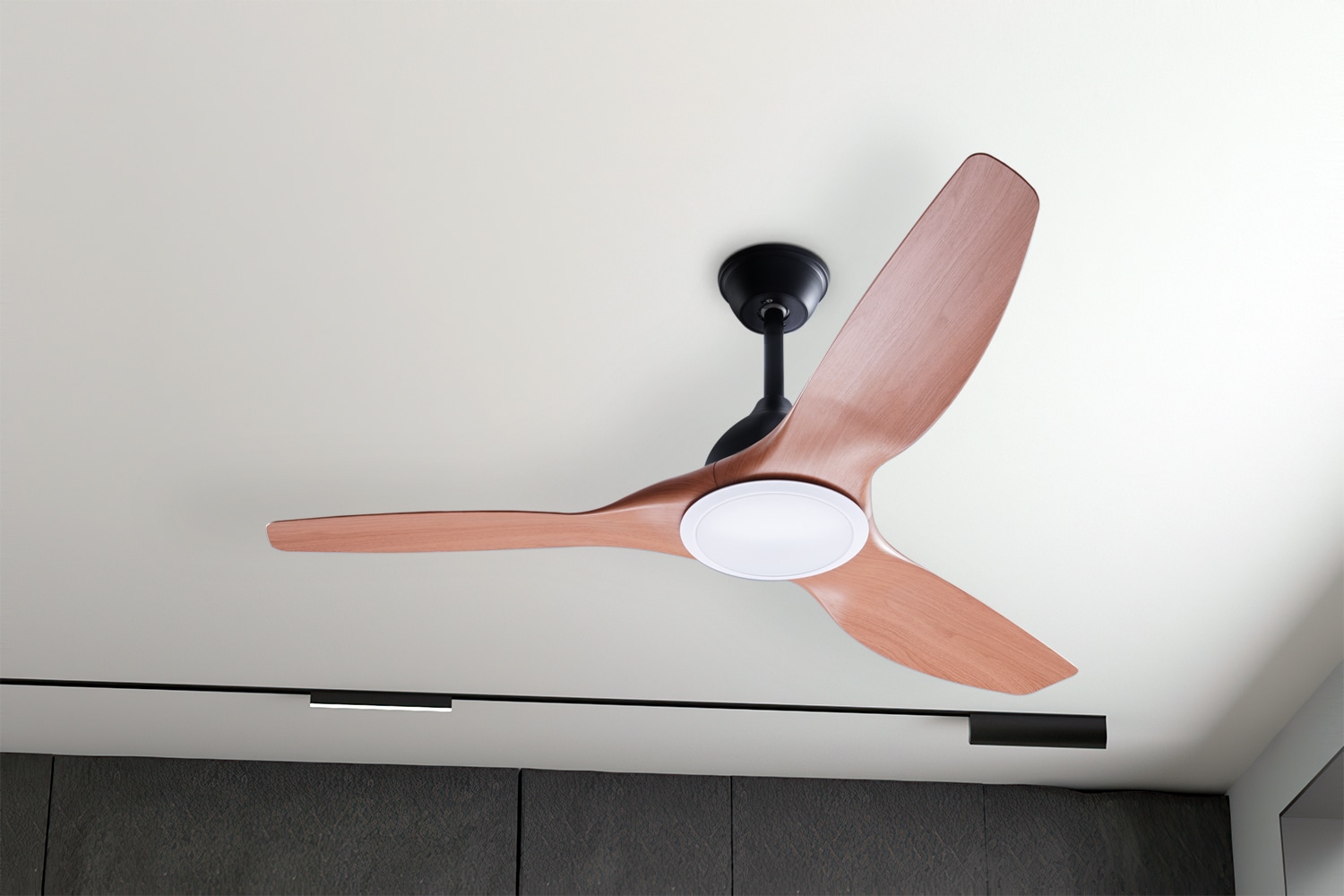 3 Blade Smart Propeller Ceiling Fan with Remote Control and Bulb in