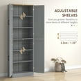 thumbnail image 4 of HOMCOM 67" Freestanding Kitchen Pantry, 4-Door Storage Cabinet Organizer with Adjustable Shelves and Doors, Distressed Gray, 4 of 9