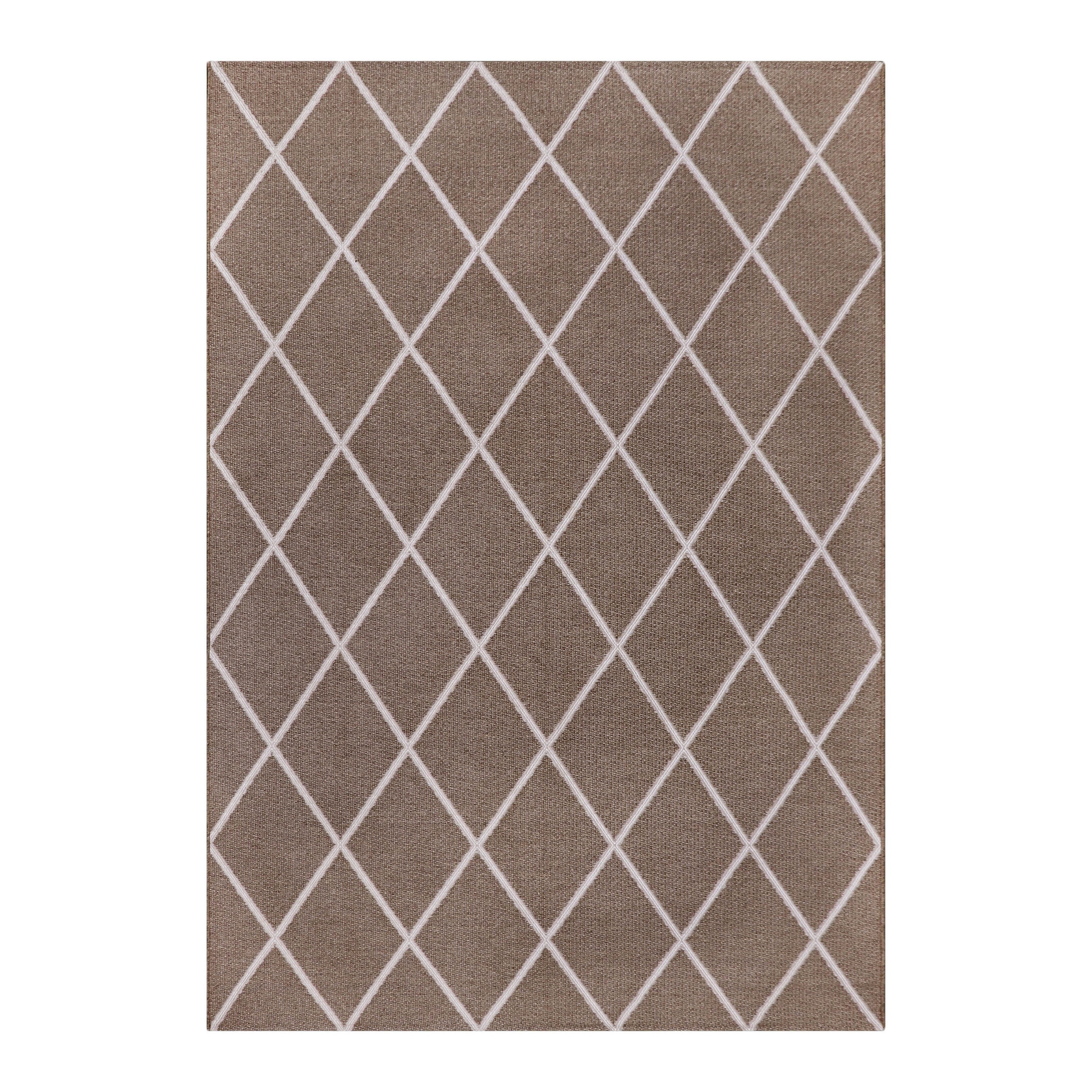 Better Homes & Gardens 5' X 7' Brown and White Diamond Outdoor Rug