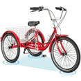 thumbnail image 1 of SLSY Adult Tricycles 7 Speed, Adult Trikes 24 / 26 inch 3 Wheel Bikes, Three-Wheeled Bicycles Cruise Trike with Shopping Basket for Seniors, Women, Men, 1 of 11