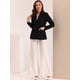 thumbnail image 2 of Disfraz de navidad Allegra K Mujer Chaqueta Formal Doble Botonadura Negro Sólido XS, 2 of 6