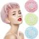 thumbnail image 1 of piezas de tapas de plástico Eva a prueba de agua, gorro de baño reutilizable elástico, gorros de ducha de spa de salón de belleza, banda elástica de encaje, sombrero estampado de flores ambiental kaili Sencillez, 1 of 4