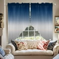 thumbnail image 2 of Swag Curtains Valances for Windows, Blue Grey Ocean Gradient Short Kitchen Window Curtains Over Sink, Abstract Modern Art Cafe Curtains Panel Set Of 2,Rod Pocket, 36 Inches Length, 2 of 8