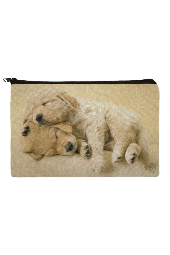 Golden Retriever Puppies Dogs Friends Sleeping Makeup Cosmetic Bag Organizer Pouch