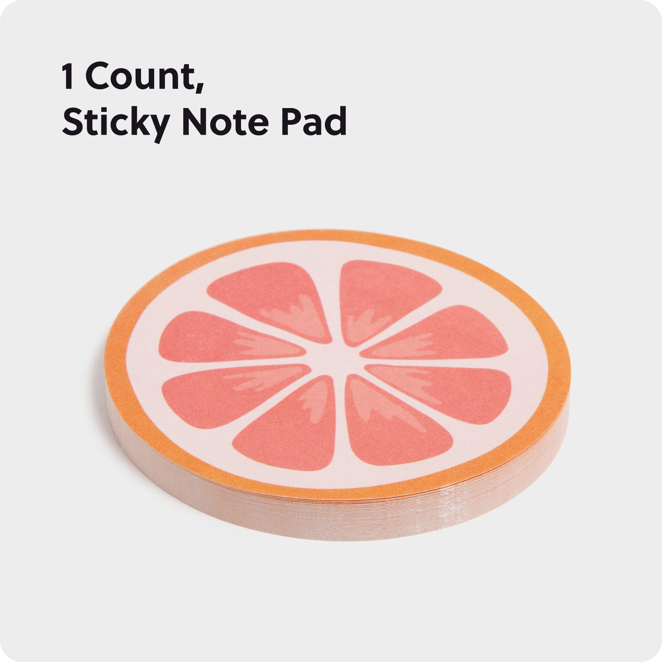 (4 pack) U Brands Sticky Notes, 3 x 3 in., 60 Sheets, Painted Fruit, Grapefruit