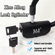 361° Bike Lock Cable, 4ft High-Strength Anti-Theft Bicycle Steel Cable Key Lock with Mounting Bracket, Waterproof Zinc Alloy Cylinder & PVC Coating for Road Mountain Bikes