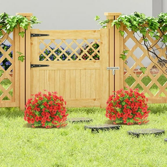 1 Ground Flower Arrangement Artificial Flowers with Ground Garden Stake Faux Greenery Shrubs Garden Accessories 16" for Farmhouse Outdoor Outside Garden Porch Patio Wedding Decoration