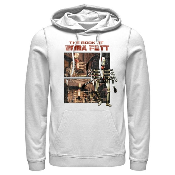 Men's Star Wars: The Book of Boba Fett COO Cook Droid  Pull Over Hoodie White Medium