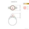 thumbnail image 5 of Angara Japanese Akoya Cultured Pearl and Coffee Diamond Halo Ring in 14K White Gold for Women | June Birthstone Jewelry for Her, 5 of 8