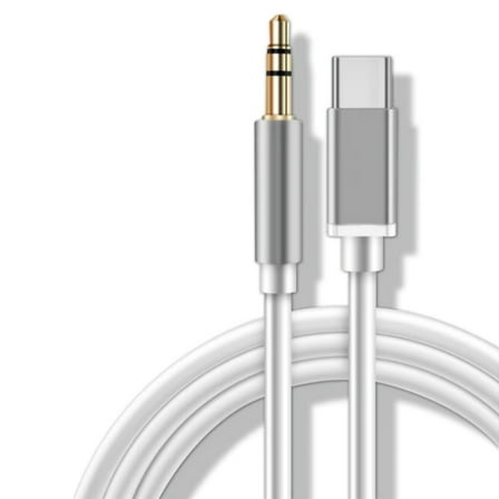 KIQ USB C to 3.5mm Audio Aux Jack Cable(3.3ft)(White)