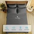 thumbnail image 4 of Couture Charm Hotel Luxury 500-TC Peruvian Pima Cotton Twin-XL Size 4-Pcs Sheet Set Fits Upto 19-23" Deep Pocket (Solid, Dark Gray), 4 of 4