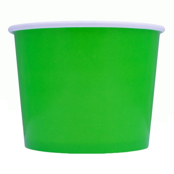 [1,000 Count] 12 oz Green Paper Ice Cream Cups Bulk Paper Cups in