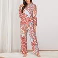thumbnail image 3 of Wukai Corals Print Women's Pajama Set - Soft Long Sleeve Sleepwear for Comfort and Style-XX-Large, 3 of 9