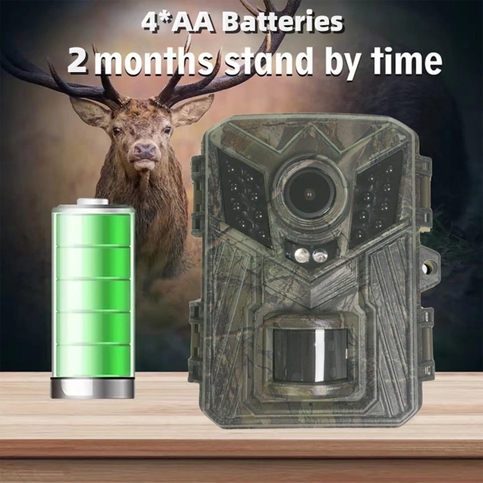 Outdoor Tracking Recording Camera Night Vision PIR Infrared for Wildlife Monitoring Farm and Orchard Surveillance High-Resolution Photography Hunting Trail Cam