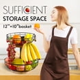 thumbnail image 2 of WILDMOS 2-tier Fruit Basket Bowl,Metal Basket with Wooden Base,Fruit and Vegetable Storage with Banana Hanger,Fruit Basket for Kitchen Counter Organizer. C104, 2 of 3