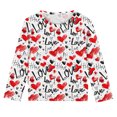 thumbnail image 5 of Spazoro Kids Girls Pullover Shirts Tee, Fashion Round Neck Spring and Summer Valentine's Day Heart Prints Long Sleeve Casual Tops for Child Girls Red Size 4 T, 5 of 8