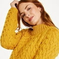 thumbnail image 4 of Ladies Yellow Crew Neck Soft Merino Sweater Size X-Large Made By Aran Woollen Mills, 4 of 5