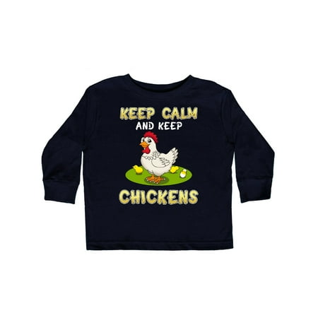 

Inktastic Keep Calm and Keep Chickens Farmer Gift Toddler Boy or Toddler Girl Long Sleeve T-Shirt