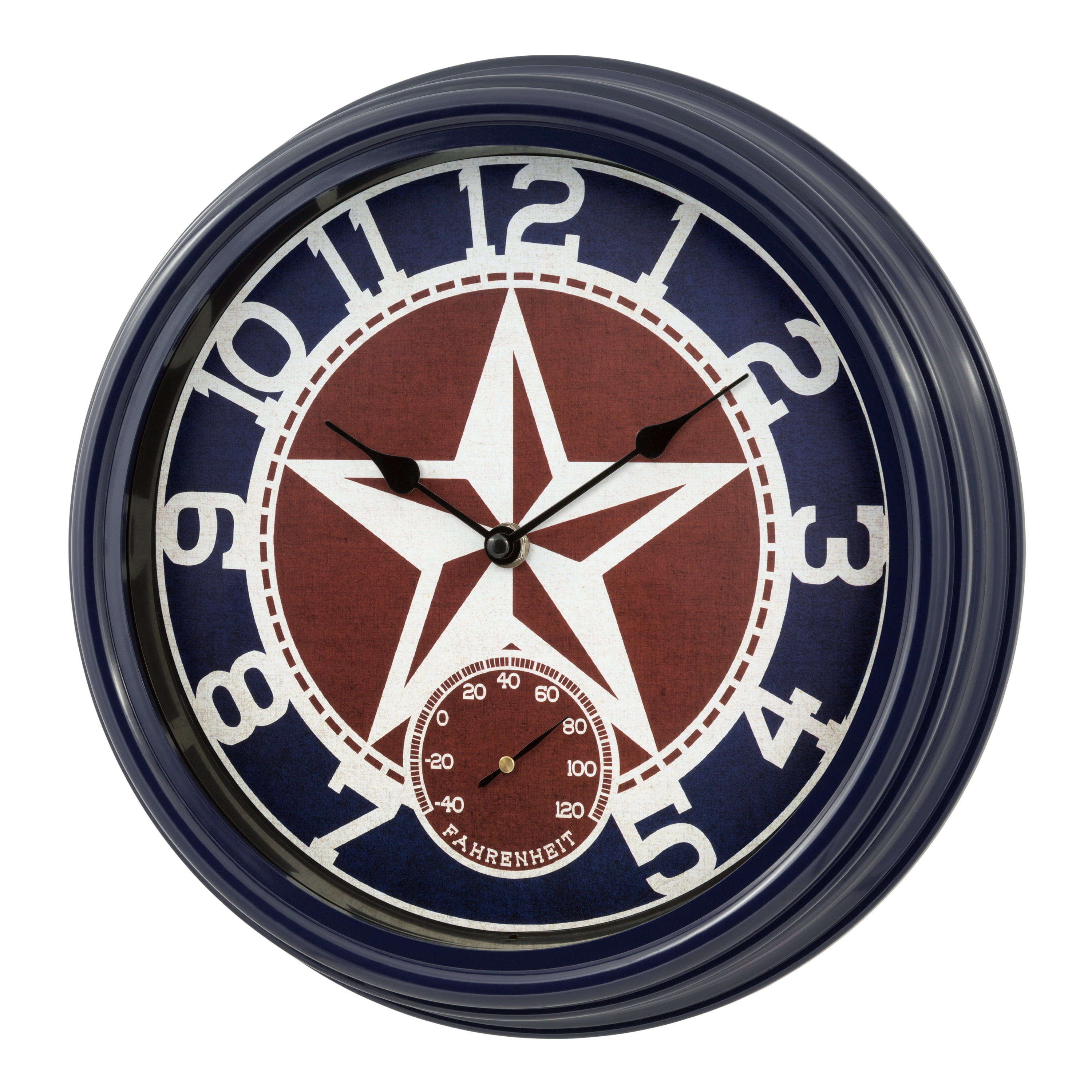 La Crosse Clock 12-inch Indoor/Outdoor Patriotic Quartz Analog Wall Clock, 404-3012TX