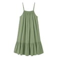 thumbnail image 4 of YuXingFu 100% Cotton Dress Women Maxi Scoop Neck Plus Size Womens Dress Sleeveless with Pockets Long Casual Summer Green XS, 4 of 8