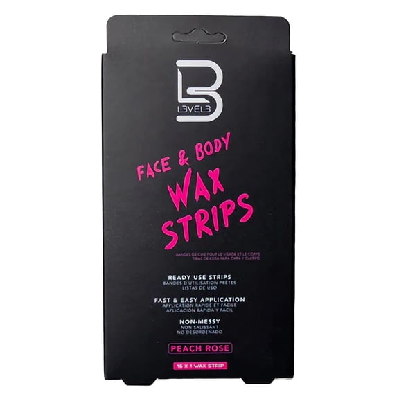 Level 3 Face & Body Wax Strips - Peach Rose - Pre-Waxed Hair Removal Strips