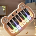 thumbnail image 4 of SIYTUAU Portable 15 Keys Electronic Keyboard Piano Mini Music Toy With Stand Educational Musical Instrument Brown Plastic Kids Piano For Beginners Brown, 4 of 6