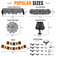 thumbnail image 7 of Halloween Decorations Set Halloween Party Decor Supplies - Round Tablecloth, Table Runner, Fireplace Mantel Scarf, Lamp Shade Cover, Banner, 3D Bat, 7 of 7