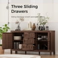 thumbnail image 5 of BARNUT Sideboard Buffet Cabinet with Storage,Farmhouse Wooden Buffet Table with Removable Shelf and Three Sliding Drawers,Espresso, 5 of 6