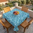 thumbnail image 5 of Blue Geometric Suqare Tablecloth - 60 x 60 Inch, Country Chic Abstract Gradient Motifs Waterproof & StainResistant Tablecloth, Washable Oil-proof Table Cover for Dining/Party/Wedding/Camping/Buffet, 5 of 9