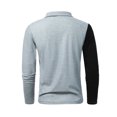 thumbnail image 4 of Hombres Casual Cremallera sólida Jersey Turndown Manga larga Patchwork Camiseta Blusa Pompotops oipoqjl51083, 4 of 9