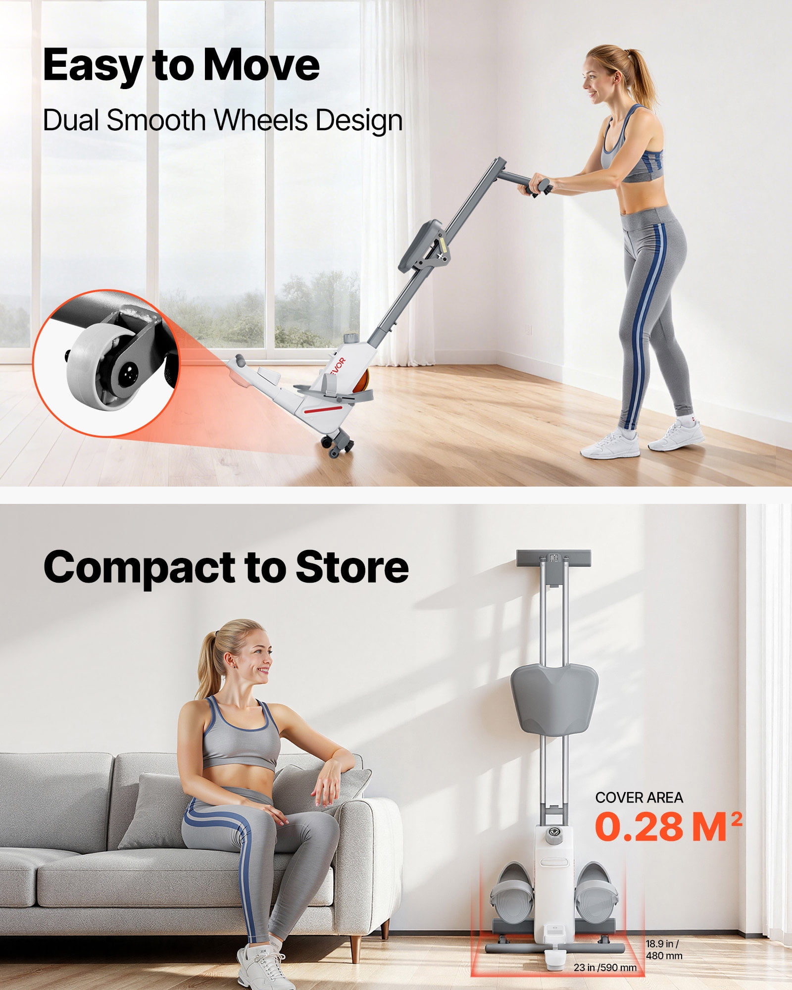VEVOR Magnetic Rowing Machine,16-Level Quiet Resistance Adjustable, Foldable Rower Machine for Home, 350 LBS Weight Capacity, Row Machines with Dual-Slide Rail, Bluetooth APP Compatible & LCD Monitor