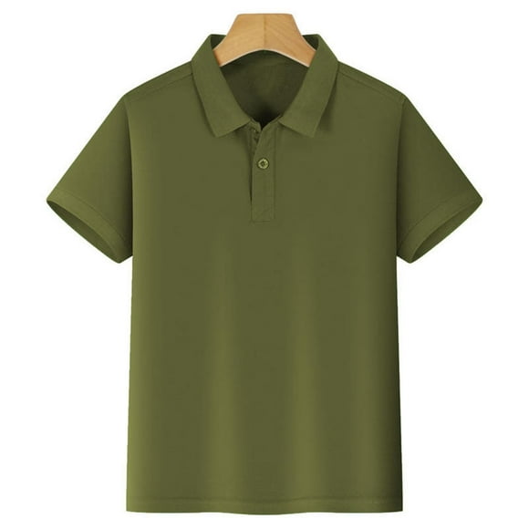 Chemise à Manches Courtes pour Enfants, Fermeture à Boutons Style Polo, Tissu Doux, Unisexe