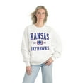 thumbnail image 3 of Women's Gameday Couture White Kansas Jayhawks Premium Fleece Drop Shoulder Oversized Pullover Sweatshirt, 3 of 4