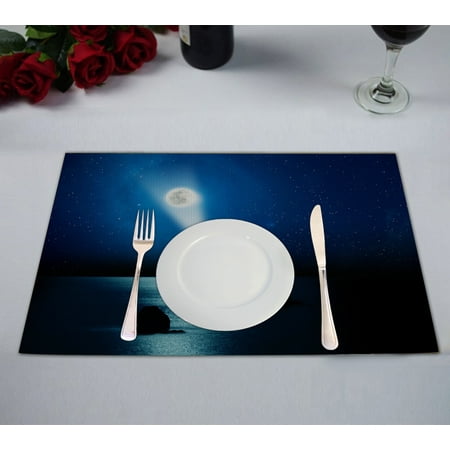

ABPHQTO The Moon Rise Up Placemat 12x18 Inch Set of 2 Table Placemats
