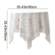 thumbnail image 3 of Mantel cuadrado de poliéster blanco con flecos | 90 x 90 cm, lavable, decorativo, para cenas, fiestas y bodas | Paquete de 1, 3 of 9
