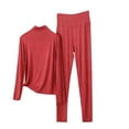 thumbnail image 2 of ylioge M-5X Plus Size Pajama Sets for Women 2 Piece Soft-Modal Loungewear Outfits Womens Casual Solid Color Long Sleeve Tops and Pants Homewear Pajamas, 2 of 5