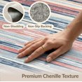 thumbnail image 6 of ODIKA 8'x10' Washable Area Rug Rag Chindi Knit Striped Boho Farmhouse Bordered Stripes Multi for Dining Room, Large Office, Lounge, Non-Slip Chair-Friendly Mat, 6 of 7