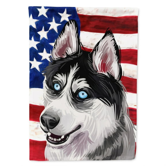 Carolines Treasures CK6708CHF Siberian Husky Dog American Canvas House Size Outdoor-Flags, Multicolor