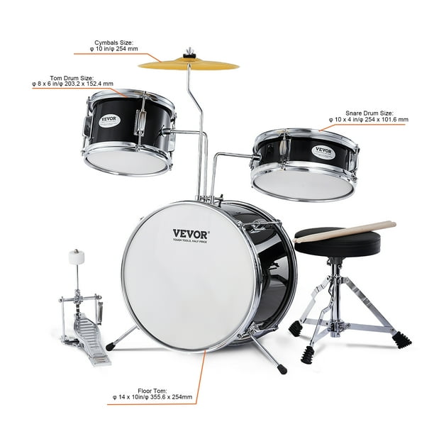 VEVOR Kids Drum Set 3-Piece 14 in Beginner Drum Set for Child with
