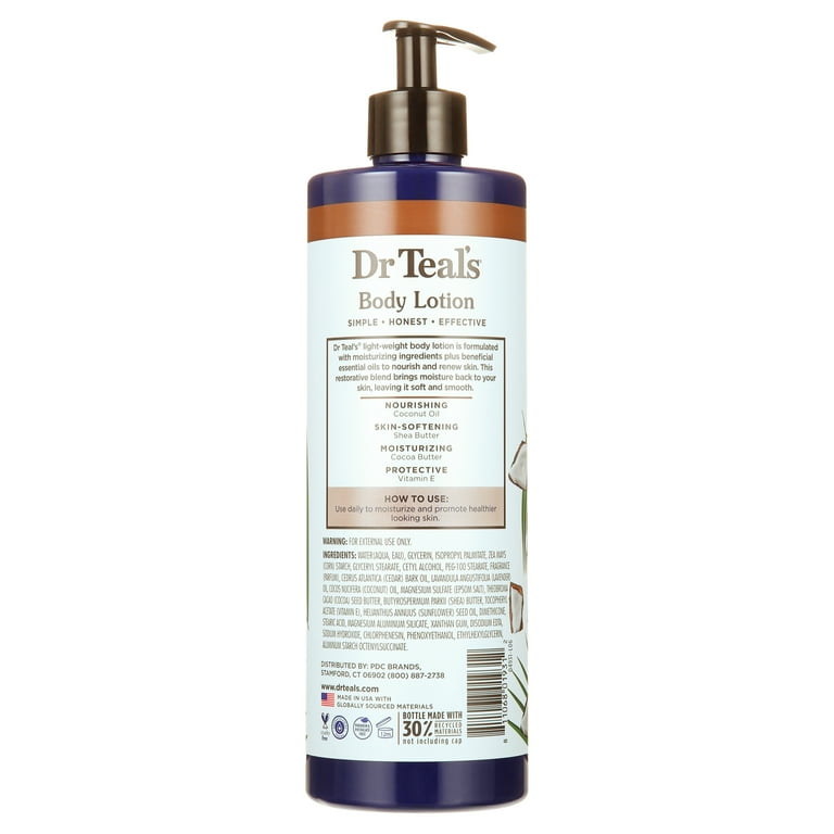 Dr Teal's Body Lotion, 18 fl oz, Coconut Oil with Shea Butter