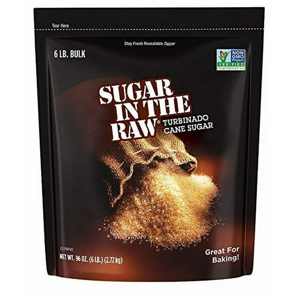 Sugar In The Raw Turbinado Cane Sugar, Made Using 100% Natural Pure Cane Sugar, 6 lbs