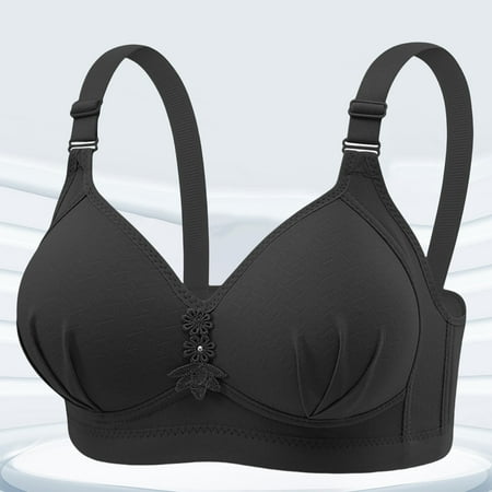 Ukumplol Push Up Bras for Women Tshirt Bras for Women Front Underwearno Wire Bra Fashionable Women s Comfortable and Breathable Tank Top Bra Lounge Bras for Women Compression Bras Black 46