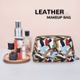 thumbnail image 4 of parrot owl Makeup Bag, Large Capacity Travel Cosmetic Bag for Women Girls- Travel Toiletry Bag Leather Portable Waterproof Makeup Case Organizer with Handle, 4 of 4