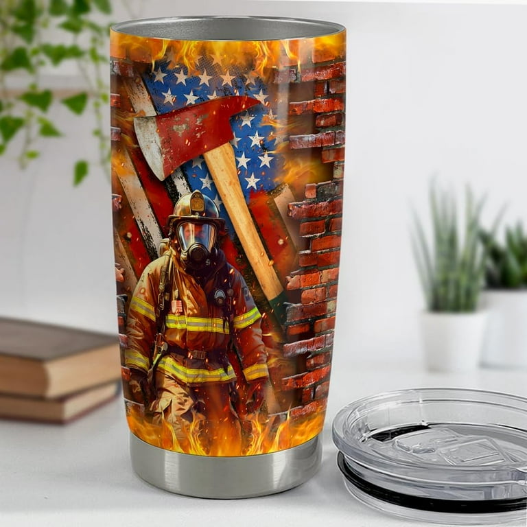 Fire Extinguisher Tumbler: 20 Oz Stainless Steel Insulated Cup