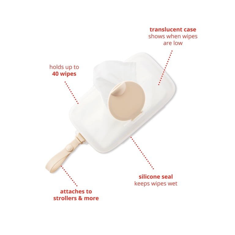 Skip Hop Grab & Go Snug Seal Wipes Case, Oat photo 7