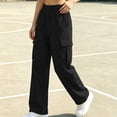 thumbnail image 5 of ClodeEU Women Elastic Waist Drawstring Sweatpant with Pocket ,Casual Loose Streetwear Pants ,Women's Plus XXL, 5 of 8