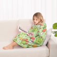 thumbnail image 4 of Red Mushroom Frog Green Pattern Blanket Hoodies for Kids 6-13YR Oversize Wearable Blanket Hoodies for Boys Girls Teens, 4 of 7