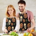 thumbnail image 3 of Skull Pumpkin Halloween Apron-Garden Aprons for Women with Pockets-Cotton Linen Waterproof Kitchen Cooking Gardening Aprons Adjustable for Kitchen,Cooking,BBQ and Salon 32"x27", 3 of 7