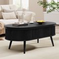 thumbnail image 2 of 39.4" Oval Lift Top Coffee Table with Hidden Storage Compartment - Black, 2 of 8