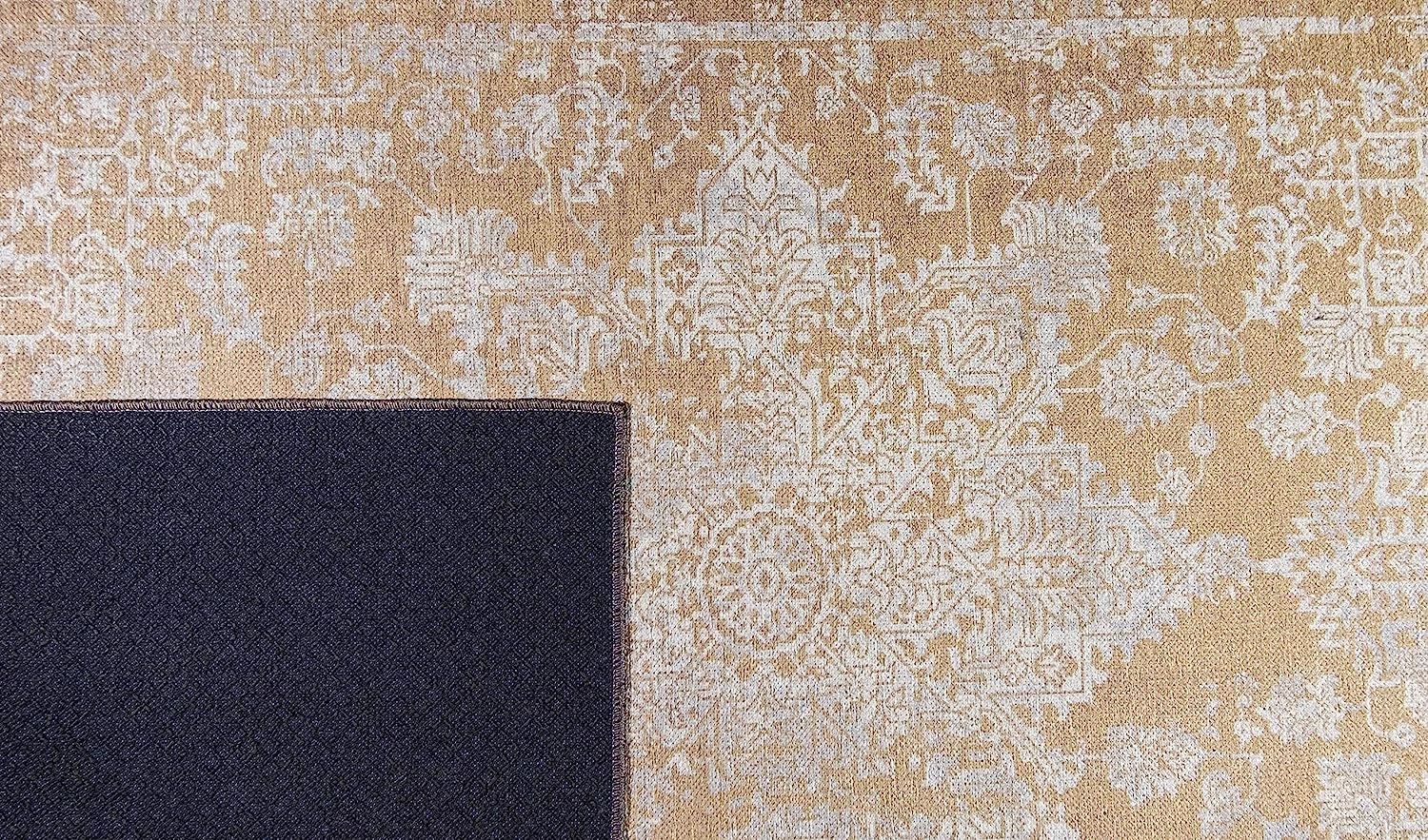 Gloria - Door mat Washable Rug Runner Low Profile Persian Washable Rugs Non Slip Rugs for Living Room Light Weight Outdoor Mat